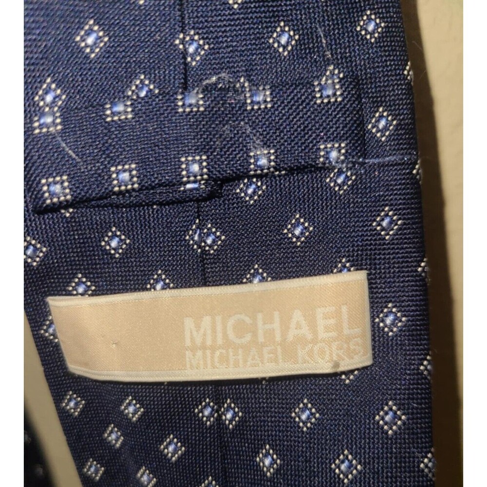 Michael Kors Blue Tie Necktie Possibly Vintage Diamond shapes
